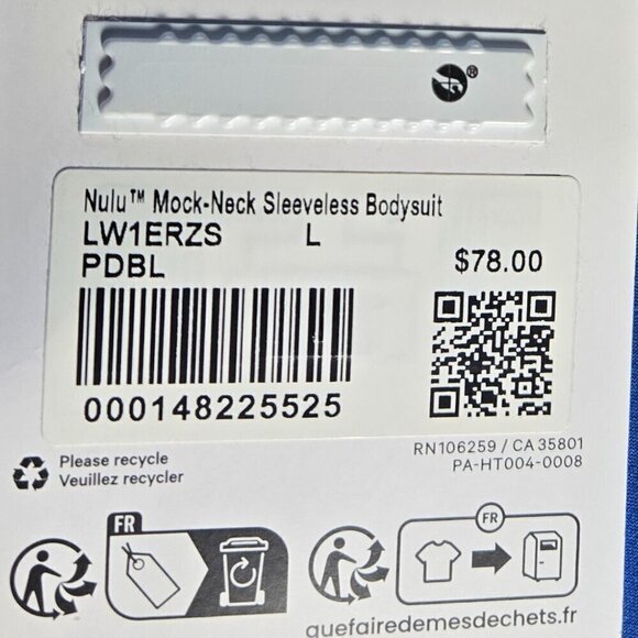 NWT Lululemon Wundermost Ultra-Soft Nulu Mockneck Bodysuit - L Pipe Dream Blue - Picture 7 of 7